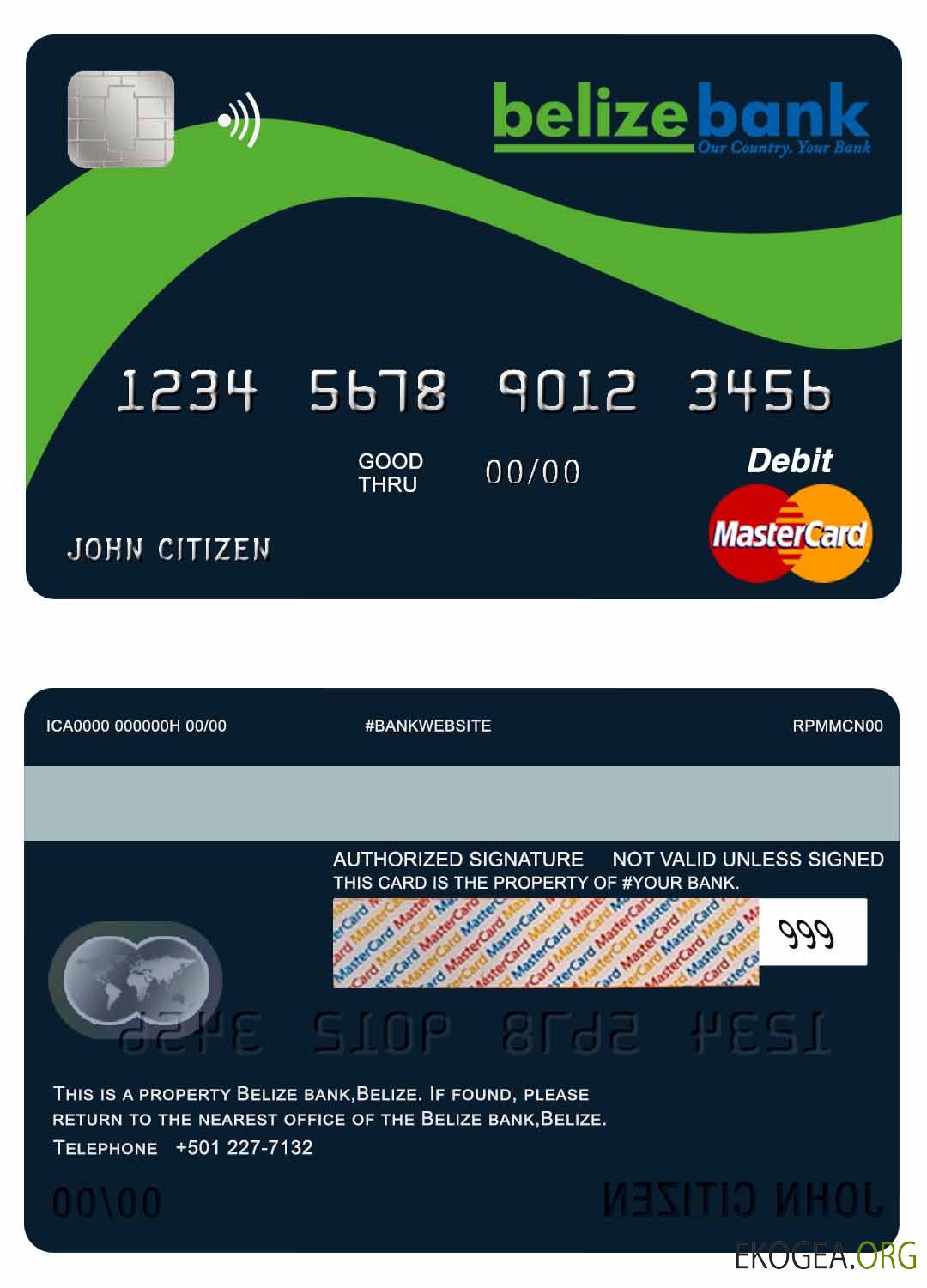 Belize Mastercard bancaire du Belize